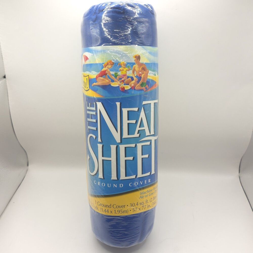 The Neat Sheet Ground Cover Outdoor Blanket Repels Sand Water 57" - 77" NOS Vtg